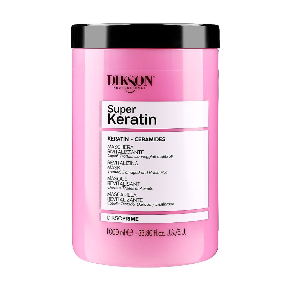 Відновлювальна маска Dikson DiksoPrime Super Keratin Mask для фарбованого, пошкодженого та ламкого волосся, з кератином та керамідами, 1 л